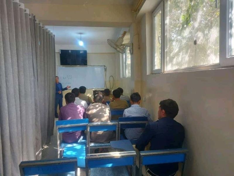Private universities open in Afghanistan Curtain separating boys and girls in classroom