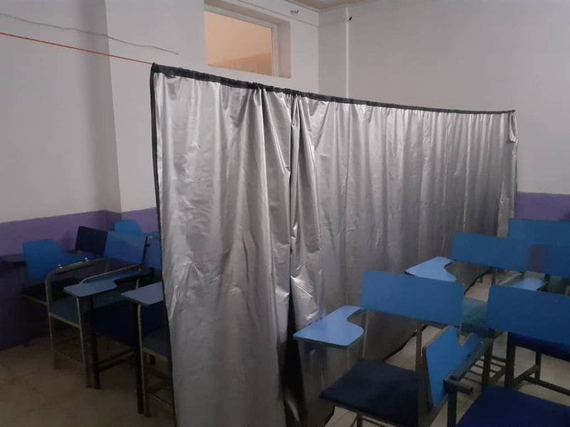 Private universities open in Afghanistan Curtain separating boys and girls in classroom