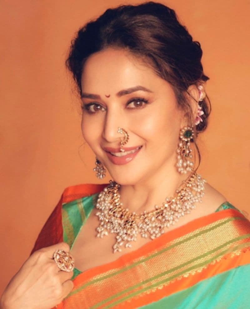Bollywood actress Madhuri Dixit is elegance in a traditional Paithani saree worth Rs 35000 dpl