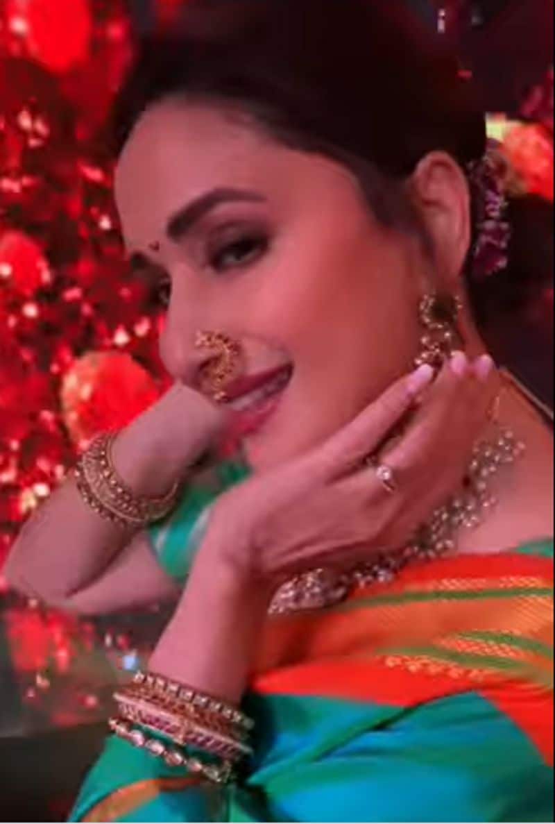 Bollywood actress Madhuri Dixit is elegance in a traditional Paithani saree worth Rs 35000 dpl