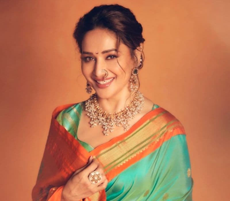 Bollywood actress Madhuri Dixit is elegance in a traditional Paithani saree worth Rs 35000 dpl