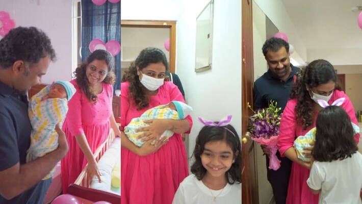 actress aswathy sreekanth shared her babies comes to home video actress aswathy sreekanth shared her babies comes to home video