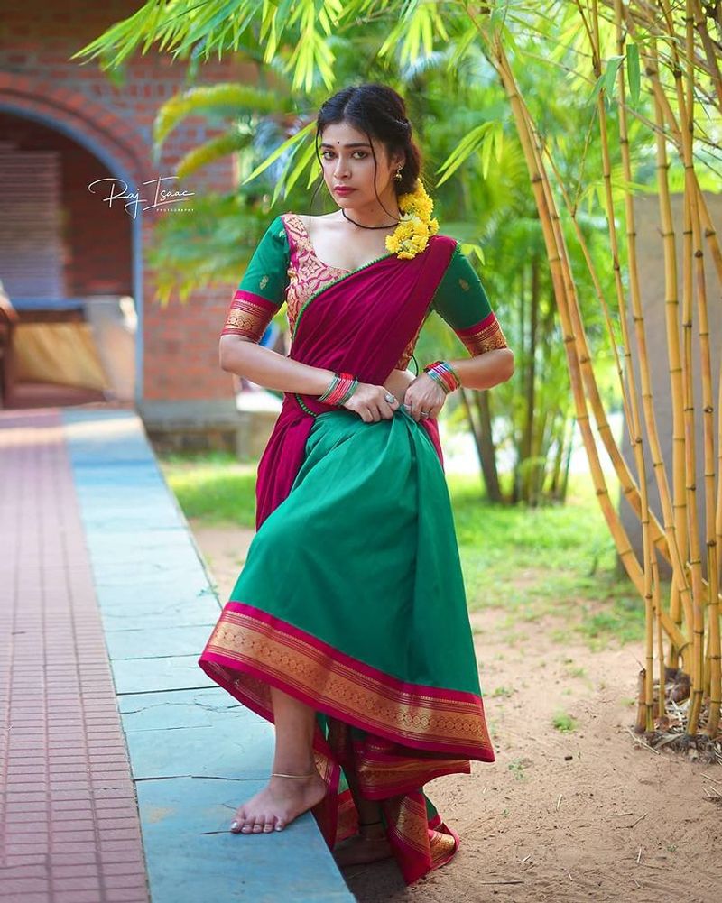 cook with comali dharsha gupta village girl getup latest half saree photo shoot