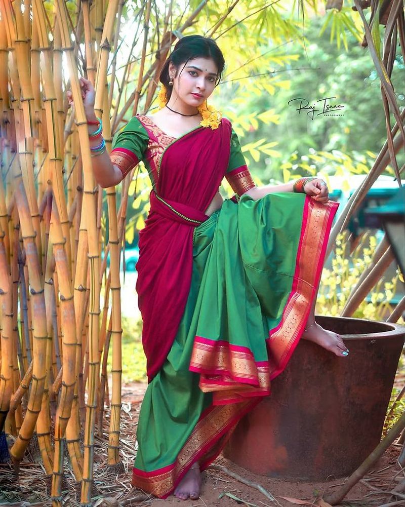cook with comali dharsha gupta village girl getup latest half saree photo shoot