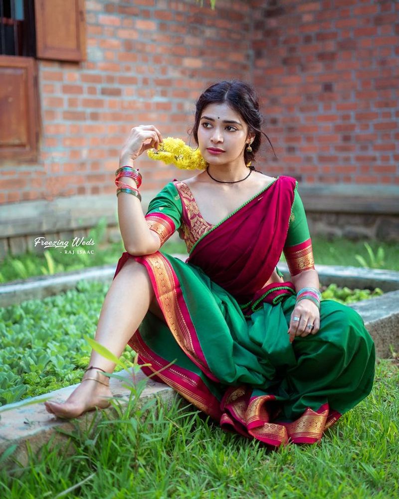 cook with comali dharsha gupta village girl getup latest half saree photo shoot