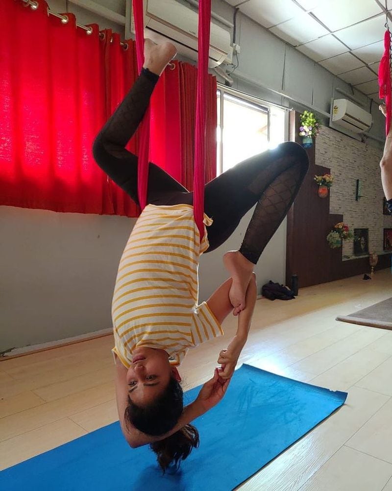 Is this the secret of Anjali slim fit? exciting yoga poses
