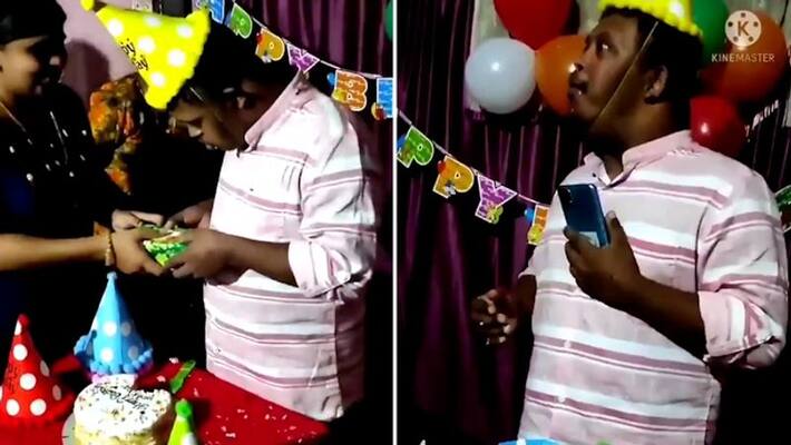 Childs priceless reaction on receiving a phone as his birthday gift Childs priceless reaction on receiving a phone as his birthday gift