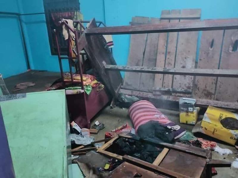 attackers set fire to five media houses and two CPM offices in Tripura