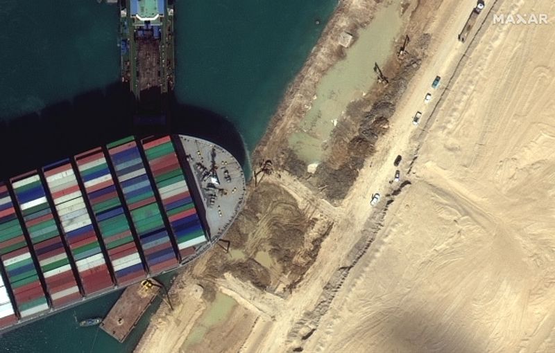 cargo ship blocked Suez Canal again
