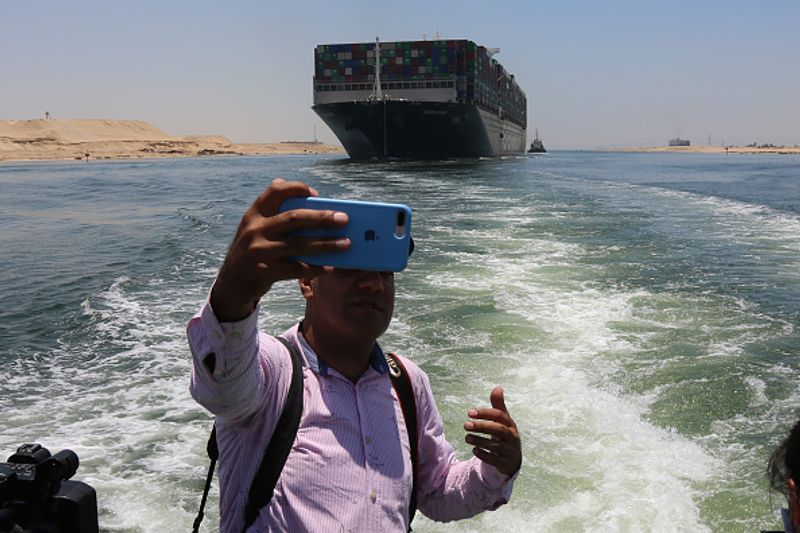 cargo ship blocked Suez Canal again