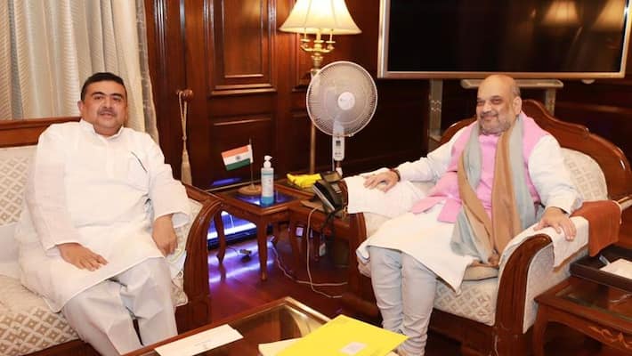 Suvendu Adhikari meets Amit Shah, discusses law and order situation in state bmm Suvendu Adhikari meets Amit Shah, discusses law and order situation in state bmm