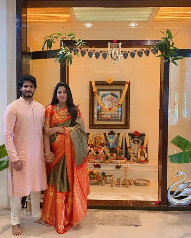 Nikhil kumaraswamy and Revathi Ganesha Festival celebration Photos mah