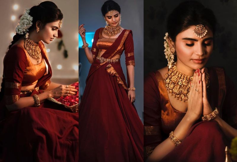 hot beauty jabardasth varsha turned traditional her ganesh chaturthi pics blows your mind