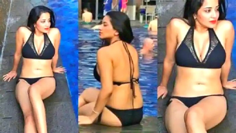 Bhojpuri Actress Monalisa looks hot in black bikini goes viral on social media BRD