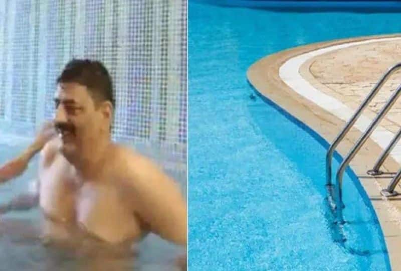 DSP naked with female guard in swimming pool .. Husband screaming with DGP. Shocking video.