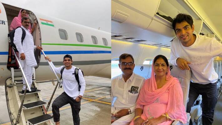 Tokyo 2020 Gold Medalist Neeraj Chopra takes parents on their first flight Tokyo 2020 Gold Medalist Neeraj Chopra takes parents on their first flight