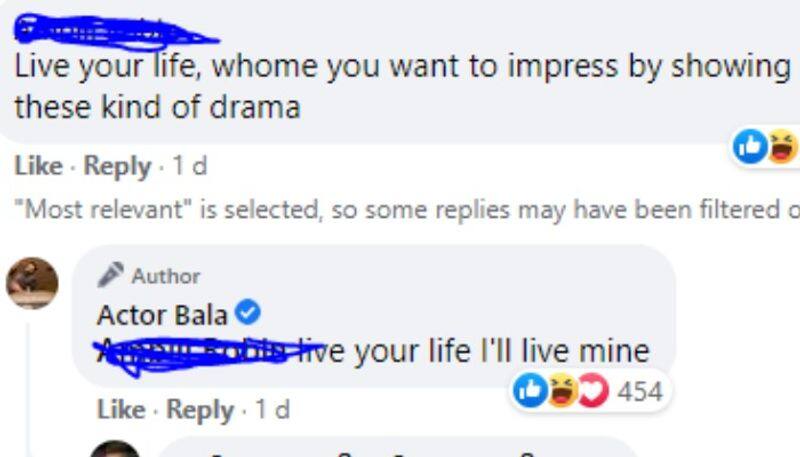 actor bala reply to women who write bad comments on his post