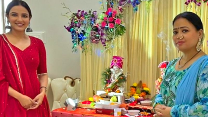 Mithun Chakraborty daughter in law madalsa sharma did ganesh aarti on set, these tv celebs also Performed Ganpati Pooja