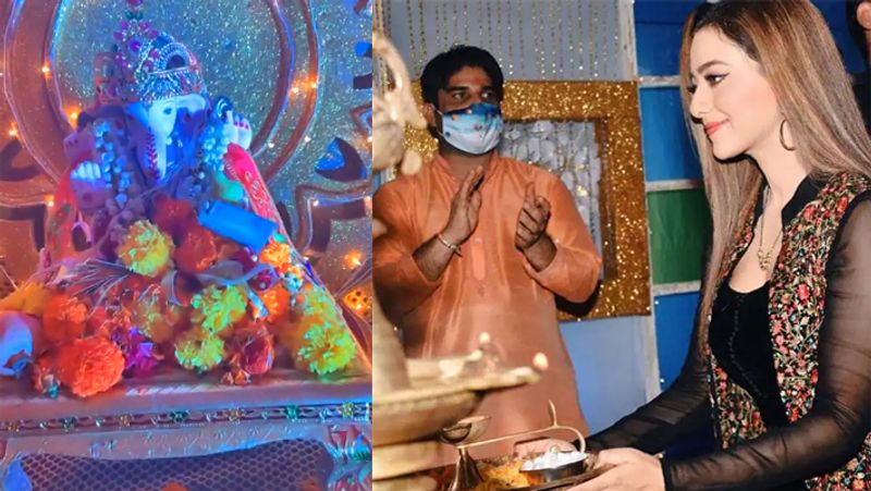 Mithun Chakraborty daughter in law madalsa sharma did ganesh aarti on set, these tv celebs also Performed Ganpati Pooja