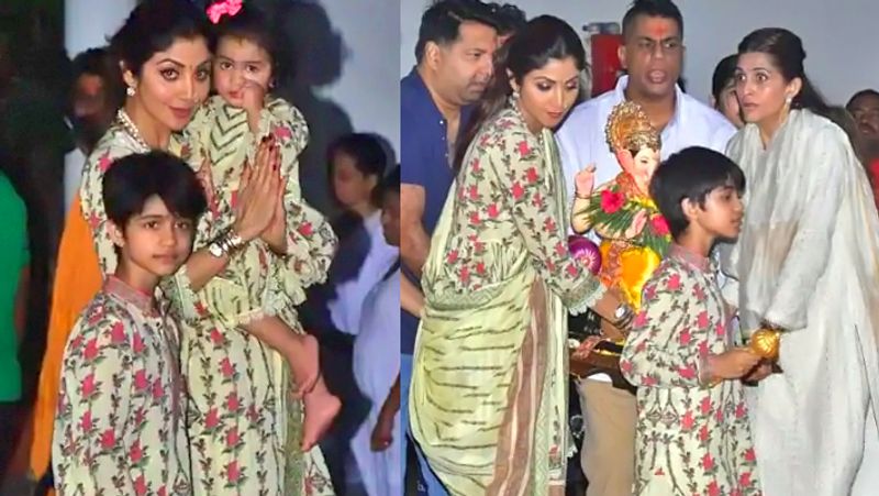Shilpa Shettty and Arpita Sharma Ganpati Bappa Visarjan Photos