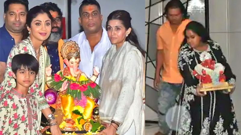 Shilpa Shettty and Arpita Sharma Ganpati Bappa Visarjan Photos