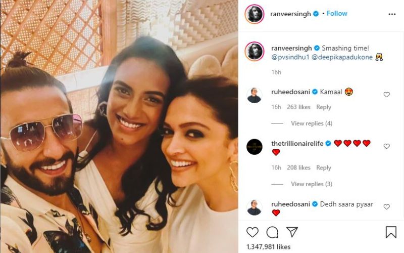 Bollywood star Deepika Padukone and Ranveer Singh had a dinner with Olympic medalist PV Sindhu spb