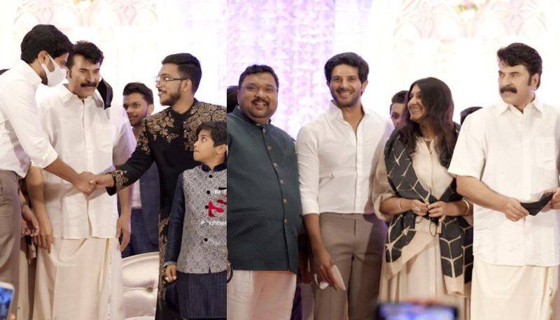actor mammootty and dulquer attempt film producer son wedding