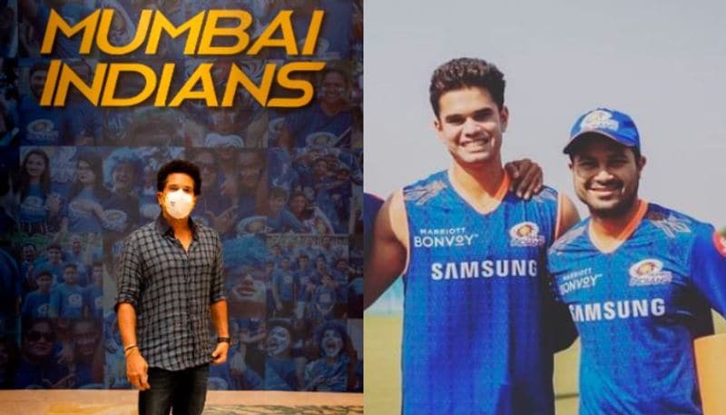 IPL 2021, Sachin Tendulkar shares selfie with son arjun tendulkar and mumbai indians cricketers spb