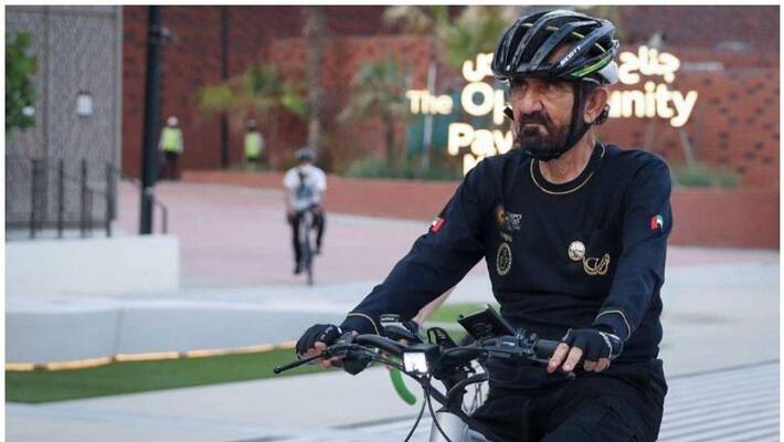 Sheikh Mohammed takes cycle tour of Expo 2020 Dubai Sheikh Mohammed takes cycle tour of Expo 2020 Dubai