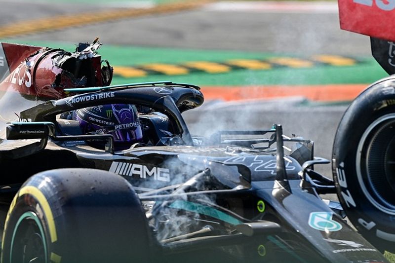 Lewis Hamilton thanks to halos cockpit and God after the Italian Grand Prix accident