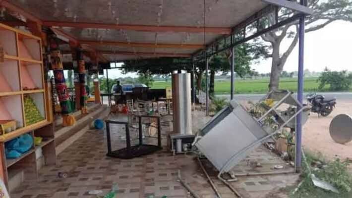 DMK smashed the tea shop... police investigation DMK smashed the tea shop... police investigation
