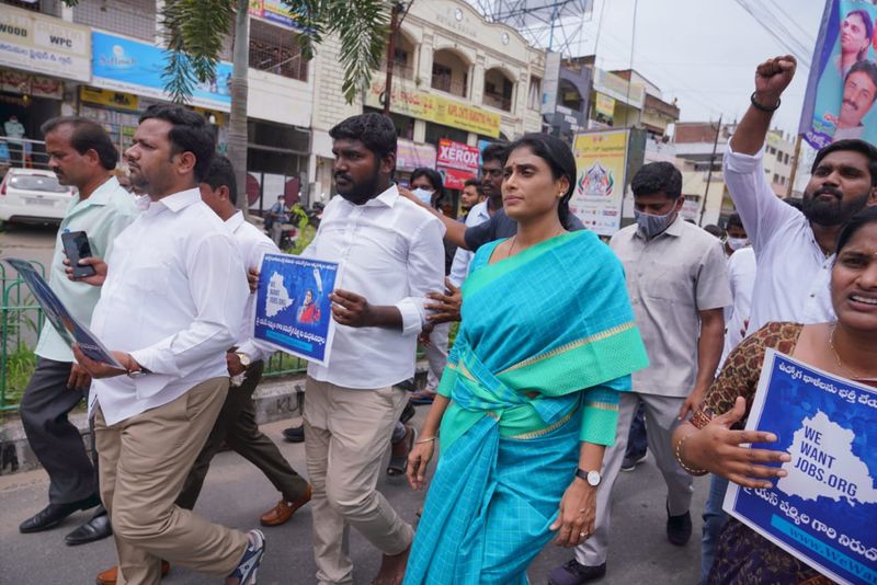 YS Sharmila Unemployment Hunger Strike at Hanumakonda