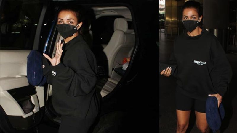 malaika arora spotted in short dress and without makeup at airport