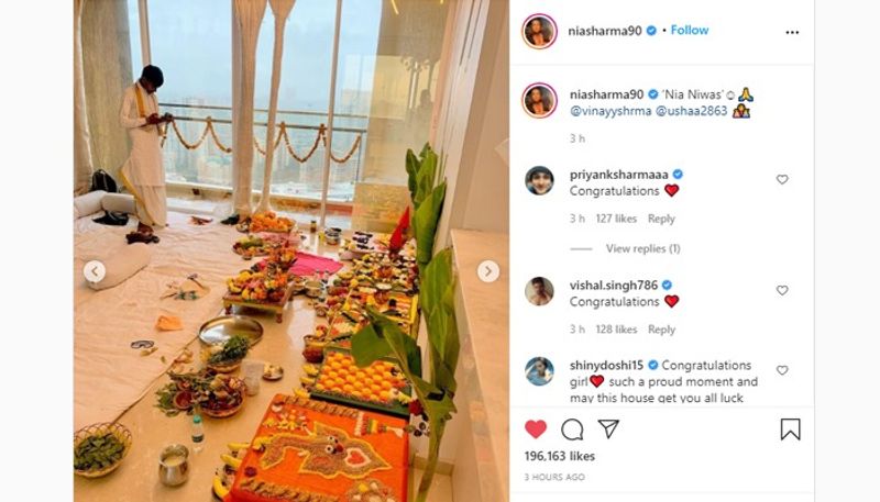 Check out Nia Sharma's new home; actress shares photos of Griha Pravesh ceremony (Inside pictures) RCB