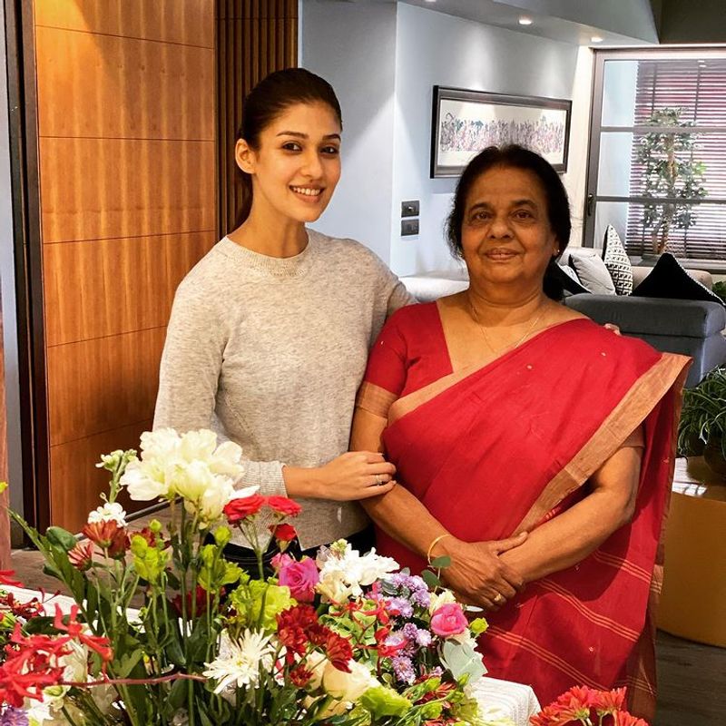 nayanthara mom birthday celebration photos goes viral in internet