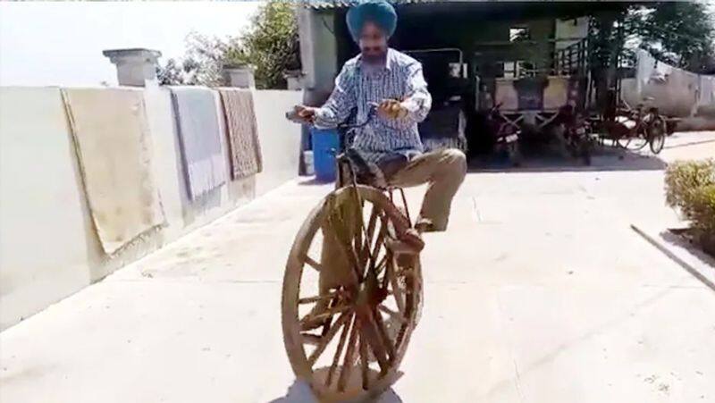 Punjab unique wooden  bicycle in ludhiana could be sold off for Rs 50 Lakh but owner is not willing to sale it