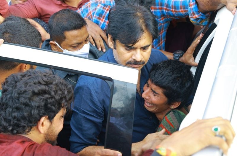 Janasena chief president Pawan Kalyan visits 6 year old rape and murder victim