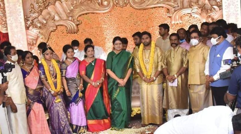 actor prabhu and ramkumar participating ttv dinakaran daughter marriage