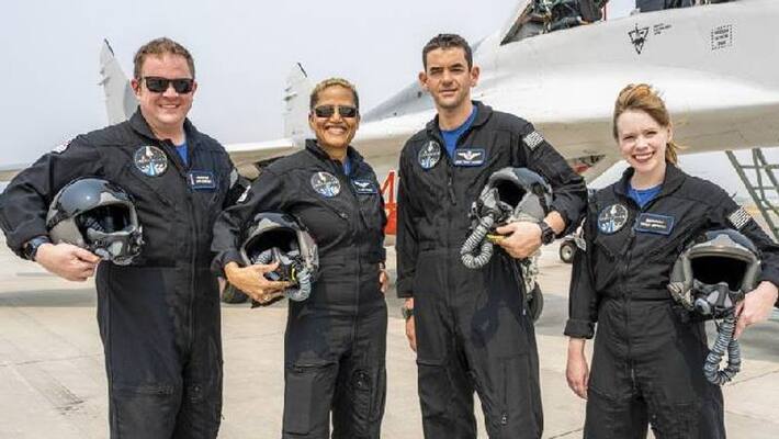 no professional astronauts on board only four tourists in this spaceflight no professional astronauts on board only four tourists in this spaceflight