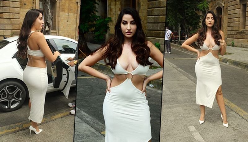 Nora Fatehi flaunts her sexy curves in her cleavage-baring white cut-out dress (Pictures) RCB