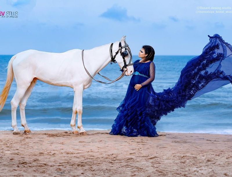 bharathi kannama serial actress farina different poses in pregnancy photo shoot
