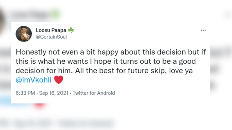 Virat Kohli to step down as T20 captain, how his fans are reacting on social media