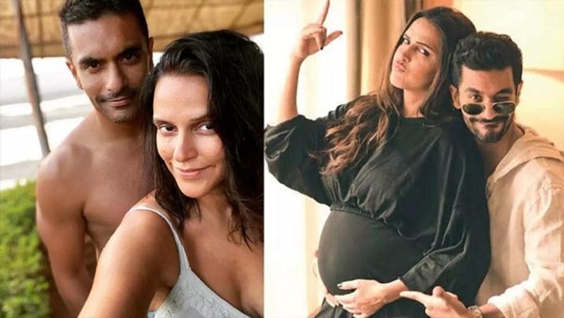 pregnant neha dhupia share pool side bikini photos flaunting baby bump