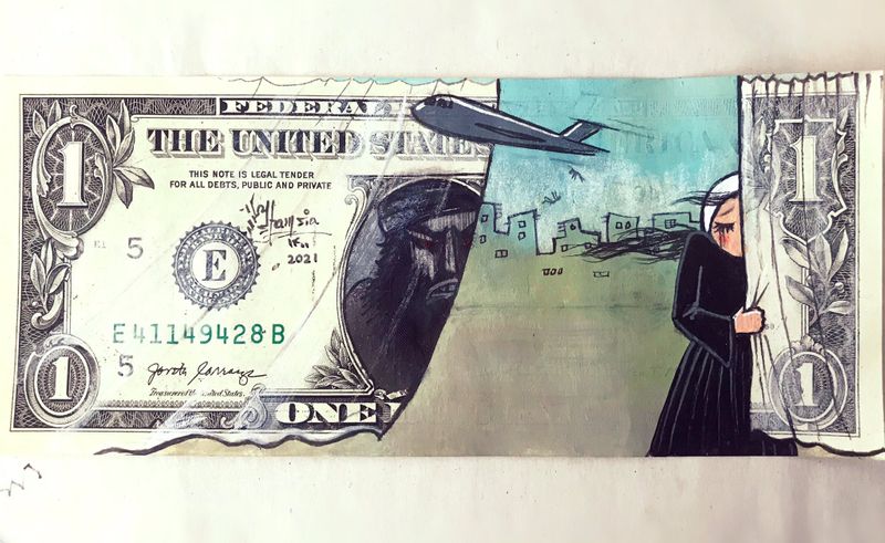 afghanistan first wall street artists painting depicts actual situations