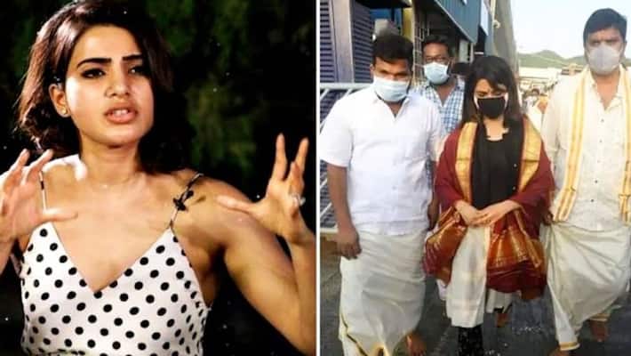 Samantha pours anger at the temple to the reporter Controversial video goes viral Samantha pours anger at the temple to the reporter Controversial video goes viral