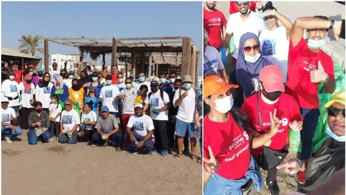 volunteers cleaned beach in oman on World Cleanup Day volunteers cleaned beach in oman on World Cleanup Day
