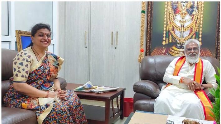 YCP MLA RK roja met TTD chairman YV subbareddy YCP MLA RK roja met TTD chairman YV subbareddy