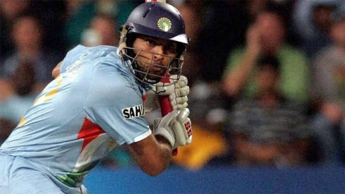 Yuvraj Singh hilariously re-creates his histories six sixers feat against England in 2007 t20 Worldcup Yuvraj Singh hilariously re-creates his histories six sixers feat against England in 2007 t20 Worldcup