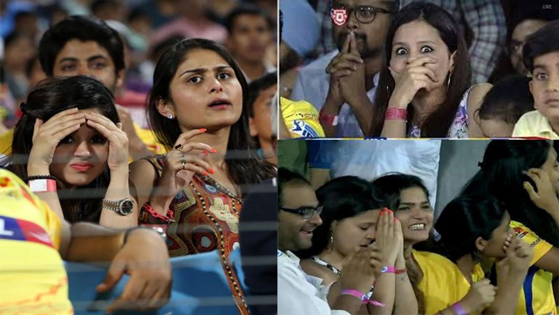 IPL 2021, different expressions of MS Dhoni-s wife Sakshi during IPL matches of CSK spb