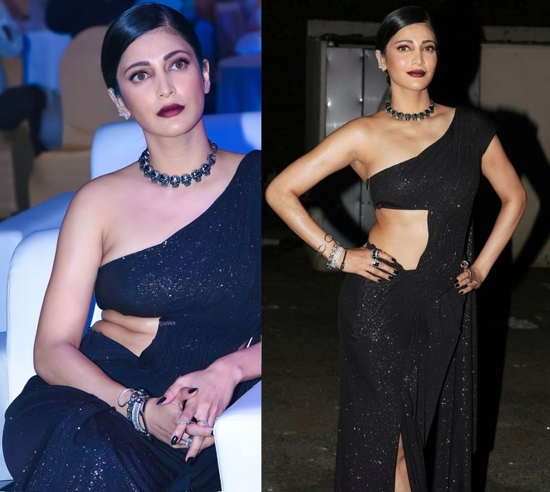 siima 2021 heroin shruti haasan steals the event stuns in black trendy wear